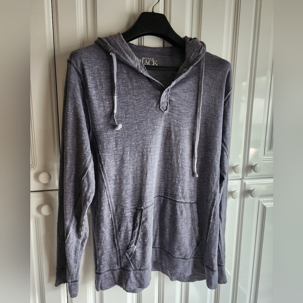 BUCKLE BLACK L Hoodie Henley Slim Fit 100% Cotton